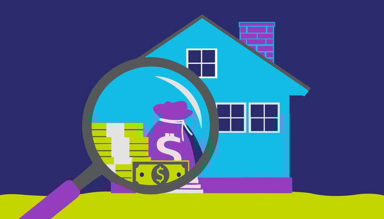 Image of a home and dollar figures